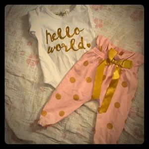 Long sleeve onesie w/ pants.